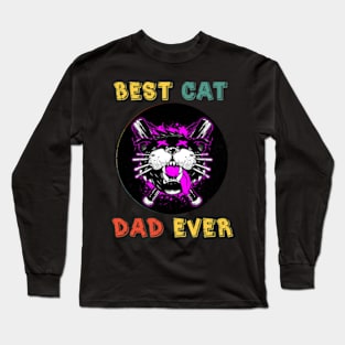 Funny Best Cat Dad Ever Long Sleeve T-Shirt